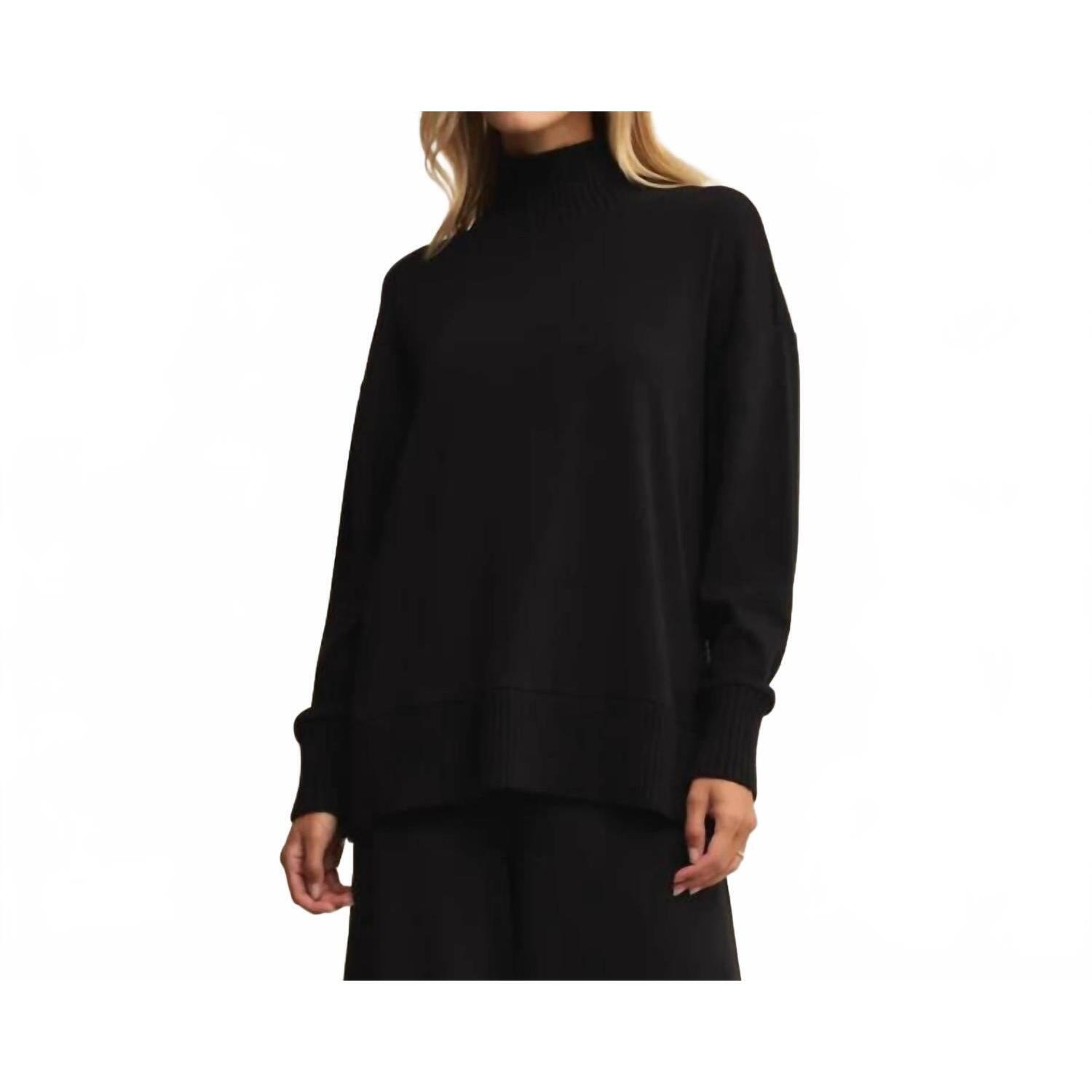 New Z Supply Sable Rib Sweatshirt In Black